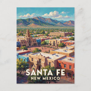 Santa Fe New Mexico Adobe Travel 🌵 Postcard
