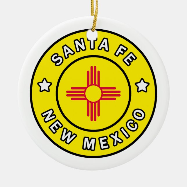 Santa Fe New Mexico Ceramic Ornament (Front)