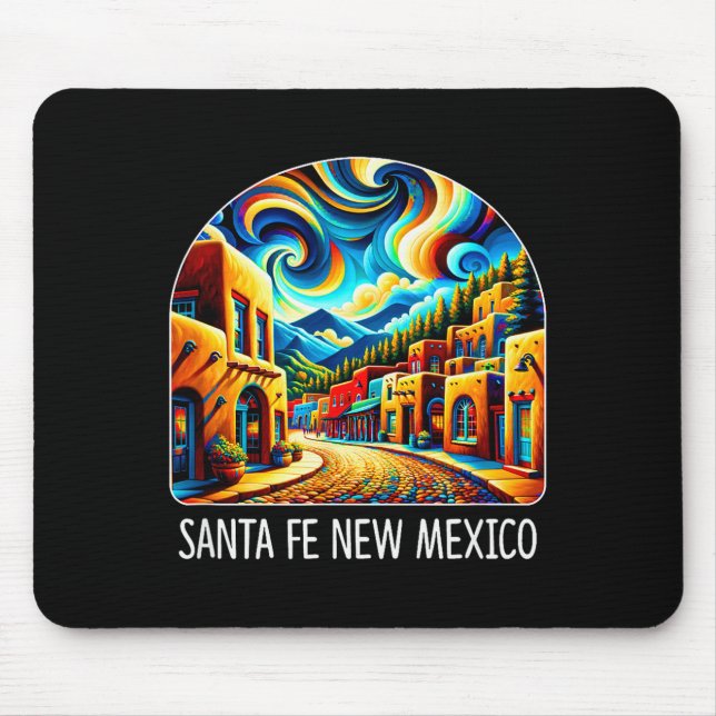 Santa Fe New Mexico - Expressionism Art -  Mouse Pad (Front)