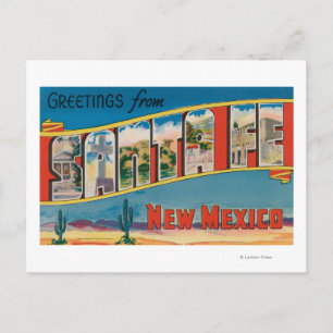 Santa Fe, New Mexico - Large Letter Scenes 2 Postcard
