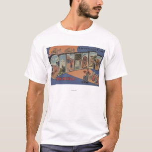 Santa Fe, New Mexico - Large Letter Scenes T-Shirt