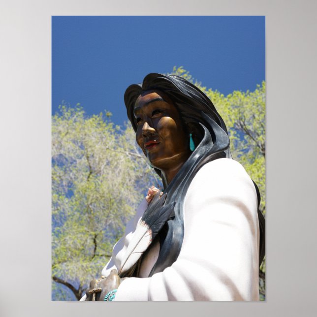 Santa Fe New Mexico Native American Statue Poster (Front)