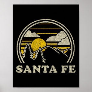 Santa Fe New Mexico Nm T Shirt Vintage Hiking Moun Poster