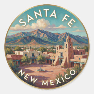 Santa Fe New Mexico Plaza Travel 🌵 Classic Round Sticker