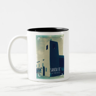 Santa Fe New Mexico Retro Travel Two-Tone Coffee Mug