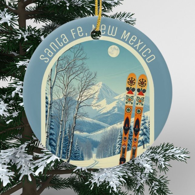Santa Fe New Mexico ski souvenir  Ceramic Ornament (Creator Uploaded)