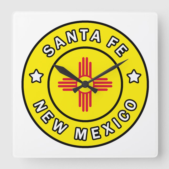 Santa Fe New Mexico Square Wall Clock (Front)