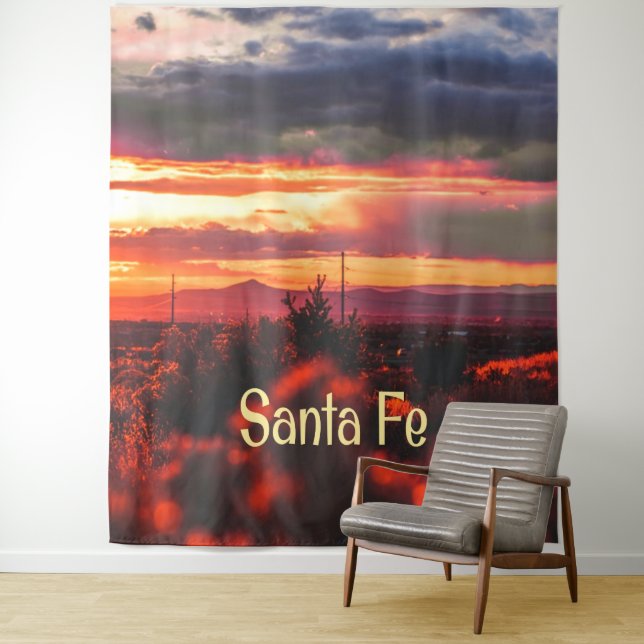 Santa Fe New Mexico Sun Set Tapestry (In Situ)