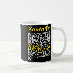 Santa Fe Nm - New Mexico City With Mandala  Coffee Mug