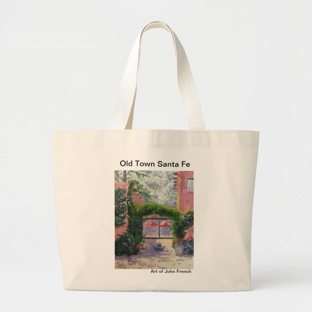 Santa Fe, NM oil painting by John French Large Tote Bag (Front)