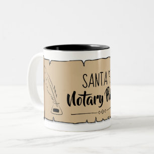 Santa Fe Notary Public Scroll Feather Quill Two-Tone Coffee Mug