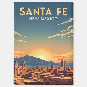 Santa Fe Skyline New Mexico Travel Magnet