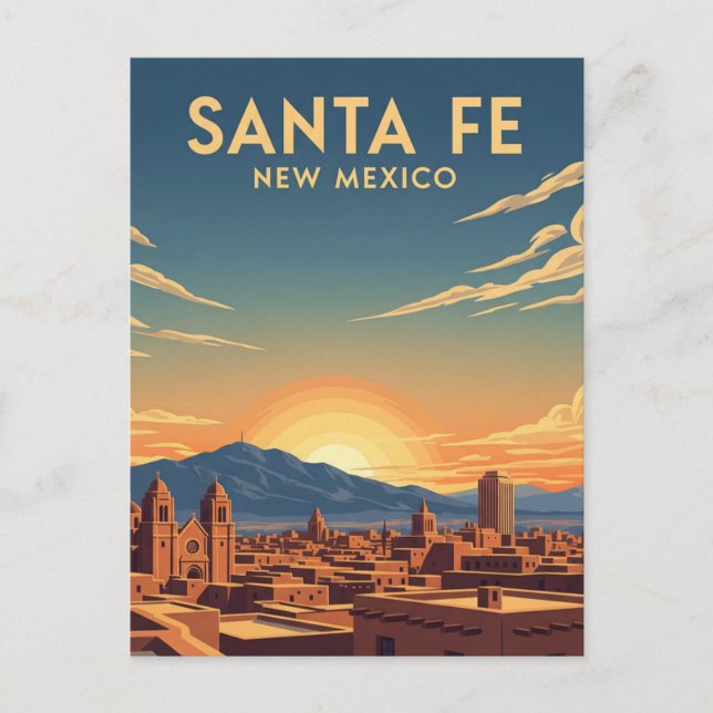 Santa Fe Skyline New Mexico Travel Postcard (Front)