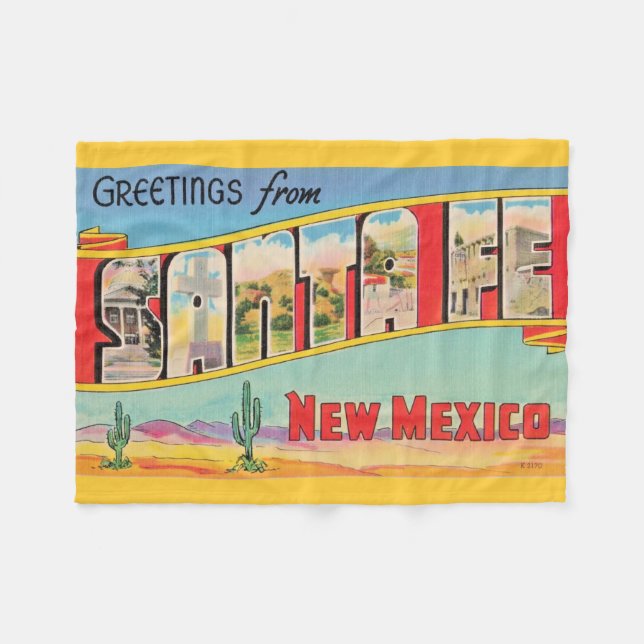 Santa Fe Vintage Fleece Blanket (Front (Horizontal))
