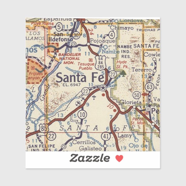 Santa Fe Vintage Map (Sheet)