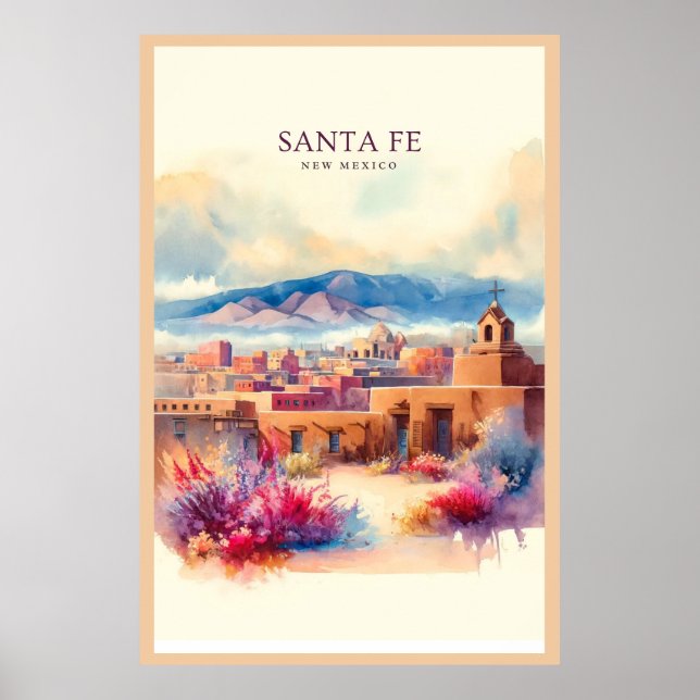 Santa Fe  Watercolor Poster (Front)