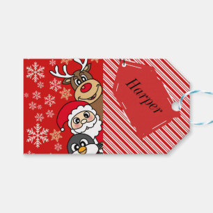 Santa Festive Friends  Gift Tags