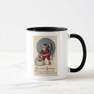 Santa Filling Stocking to the Brim Mug
