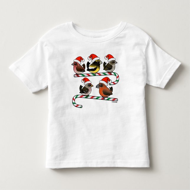 Santa Finches Toddler T-Shirt (Front)