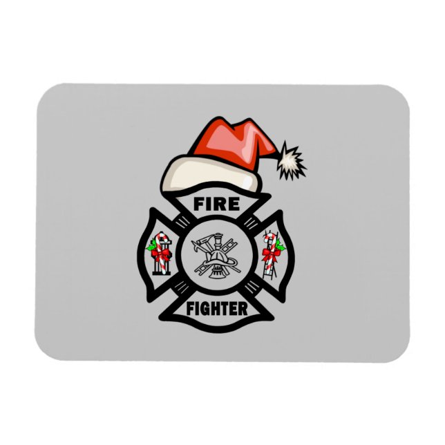 Santa Firefighter Magnet (Horizontal)