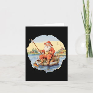 Santa Fishing Christmas In July Summer Fisherman Card