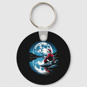 Santa Fishing Christmas Xmas Fisherman Fisher Fish Key Ring