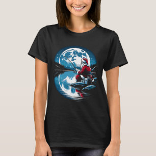 Santa Fishing Christmas Xmas Fisherman Fisher Fish T-Shirt