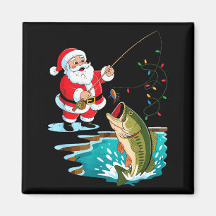 Santa Fishing Lure B Fish Christmas Pajamas Boy To Magnet