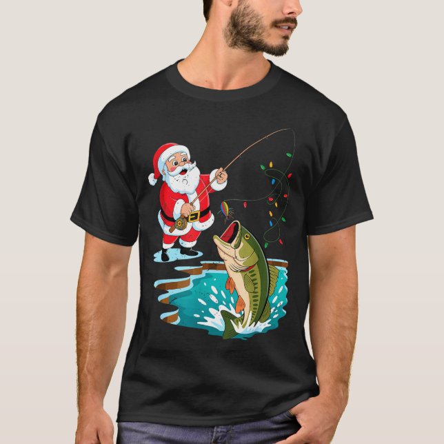 Santa Fishing Lure B Fish Christmas Pajamas Boy To T-Shirt (Front)