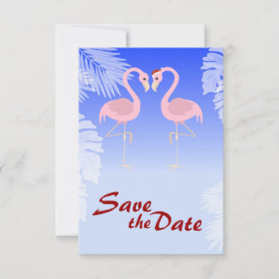 Santa Flamingo Christmas Wedding Save the Date