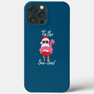 Santa Flamingo Float Tis the Sea Sun Xmas Funny iPhone 13 Pro Max Case