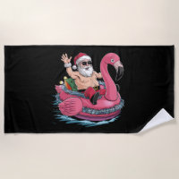Santa Flamingo Floatie Christmas In July Summer