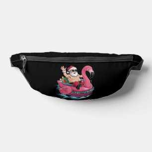 Santa Flamingo Floatie Christmas In July Summer Bum Bags