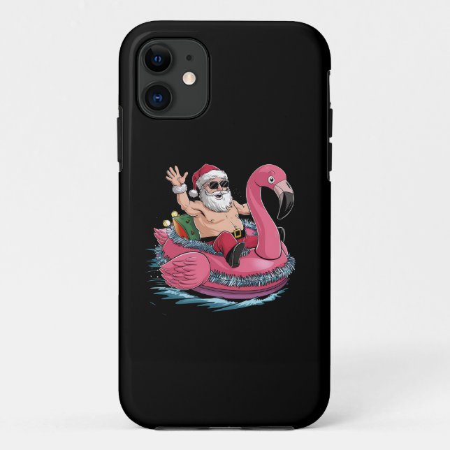 Santa Flamingo Floatie Christmas In July Summer Case-Mate iPhone Case (Back)