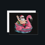 Santa Flamingo Floatie Christmas In July Summer Postcard<br><div class="desc">Santa Flamingo Floatie Christmas In July Summer Xmas</div>
