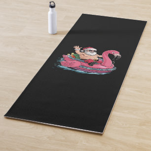 Santa Flamingo Floatie Christmas In July Summer Yoga Mat