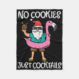 Santa Flamingo No Cookies Just Tails Christmas In  Fleece Blanket