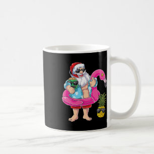 Santa Flamingo Pineapple Beach Holiday Christmas I Coffee Mug