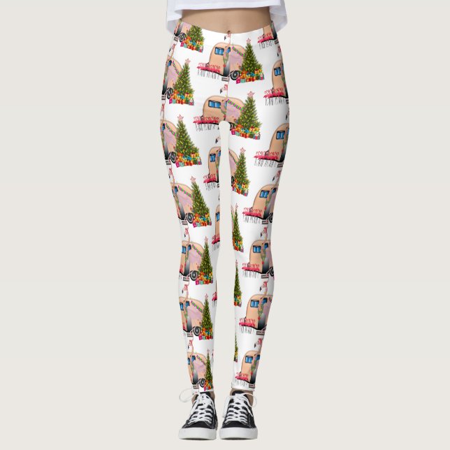 santa flamingo trailer leggings (Front)
