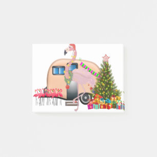 santa flamingo trailer post-it notes