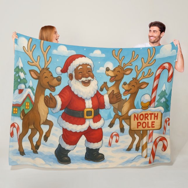 Santa Fleece Christmas Blanket (In Situ)