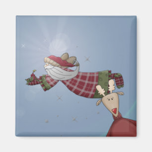 Santa Flies Magnet