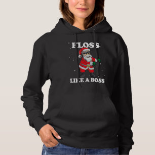 Santa Floss Like A Boss Christmas Dabbing Xmas San Hoodie