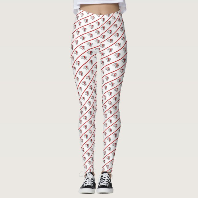 Santa Fly Christmas Leggings (Front)
