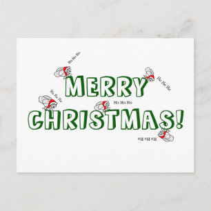 Santa Fly Christmas Postcard