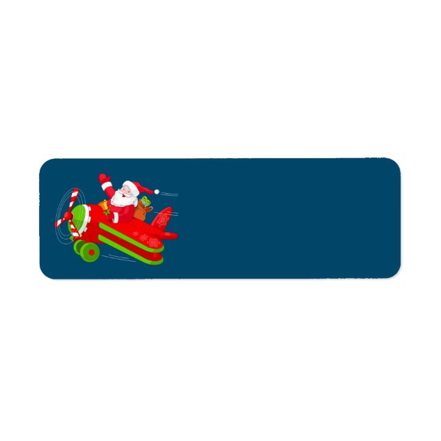 Santa Flying Aeroplane Address Labels (Front)