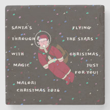 Santa Flying Through The Stars Christmas
