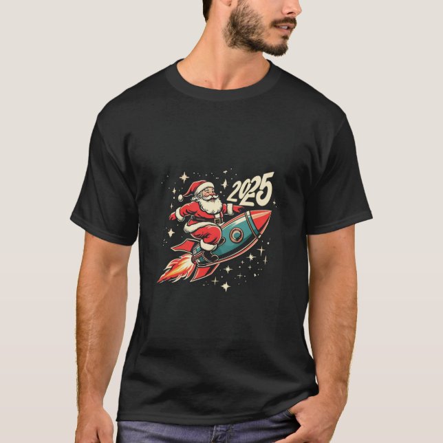 Santa flying to new year  T-Shirt (Front)