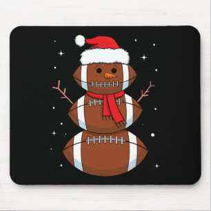 Santa Football Snowman Sports Ball Men Boys Christ Mouse Pad