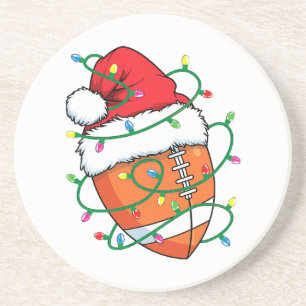 Santa Football Sports Ball Men Boys Christmas Xmas Coaster